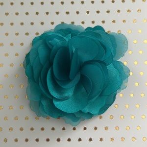 Teal Flower Clip Pin